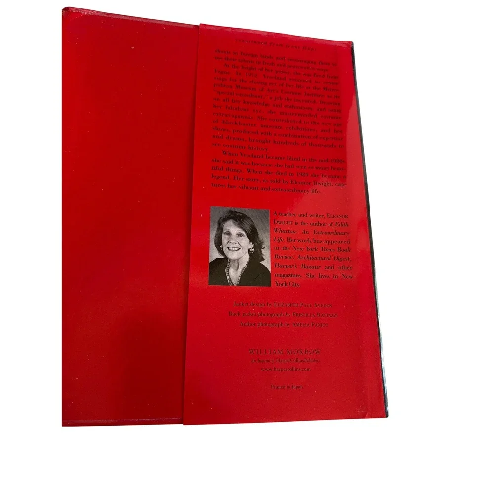 William Morrow Book Red Diana Vreeland Eleanor Dwight First Edition Fashion Bio